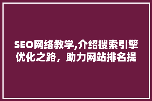 SEO网络教学,介绍搜索引擎优化之路，助力网站排名提升