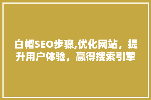 白帽SEO步骤,优化网站，提升用户体验，赢得搜索引擎青睐