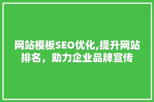 网站模板SEO优化,提升网站排名，助力企业品牌宣传