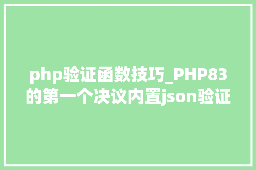 php验证函数技巧_PHP83的第一个决议内置json验证函数