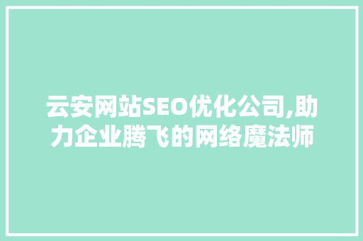云安网站SEO优化公司,助力企业腾飞的网络魔法师