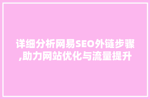 详细分析网易SEO外链步骤,助力网站优化与流量提升