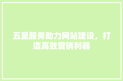 五星服务助力网站建设，打造高效营销利器