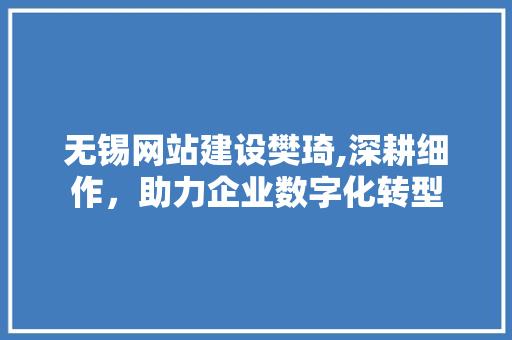 无锡网站建设樊琦,深耕细作，助力企业数字化转型