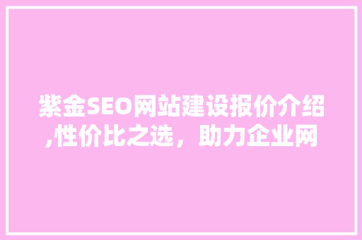 紫金SEO网站建设报价介绍,性价比之选，助力企业网络营销腾飞