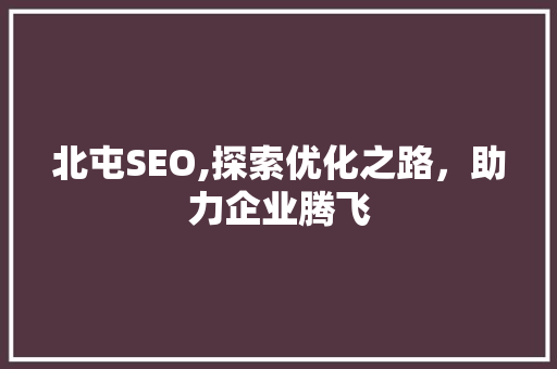 北屯SEO,探索优化之路，助力企业腾飞