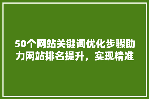 50个网站关键词优化步骤助力网站排名提升，实现精准引流