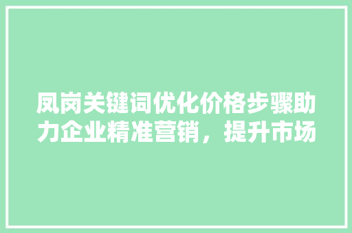 凤岗关键词优化价格步骤助力企业精准营销，提升市场竞争力
