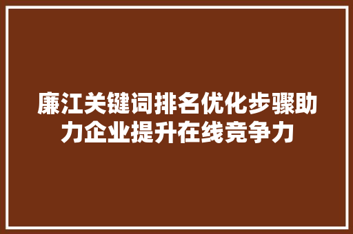 廉江关键词排名优化步骤助力企业提升在线竞争力