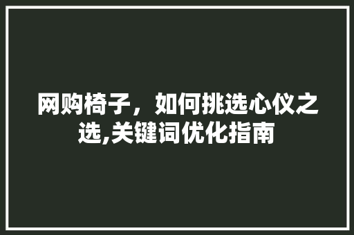 网购椅子，如何挑选心仪之选,关键词优化指南