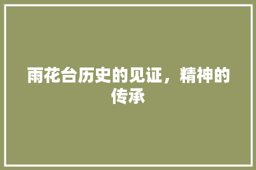 雨花台历史的见证，精神的传承