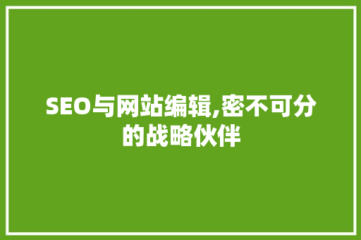 SEO与网站编辑,密不可分的战略伙伴