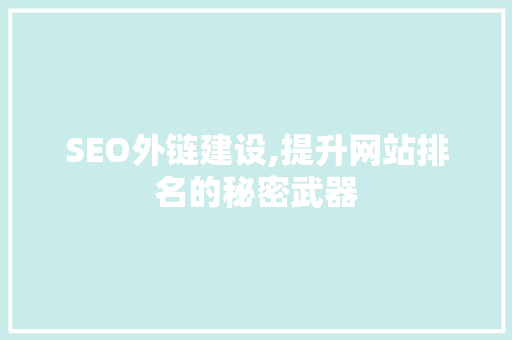 SEO外链建设,提升网站排名的秘密武器