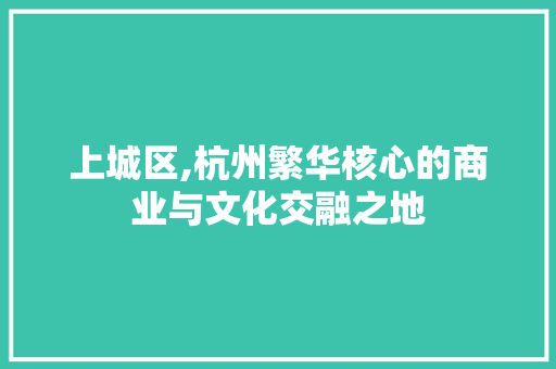 上城区,杭州繁华核心的商业与文化交融之地